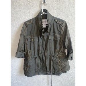 American Rag Army Green L Military Safari Cargo Jacket Grunge Boho Goth Women